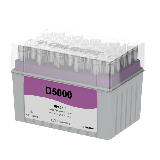 PIPETMAN DIAMOND Tips, D5000, TIPACK, 0.5-5 mL, 600 Tips - Gilson